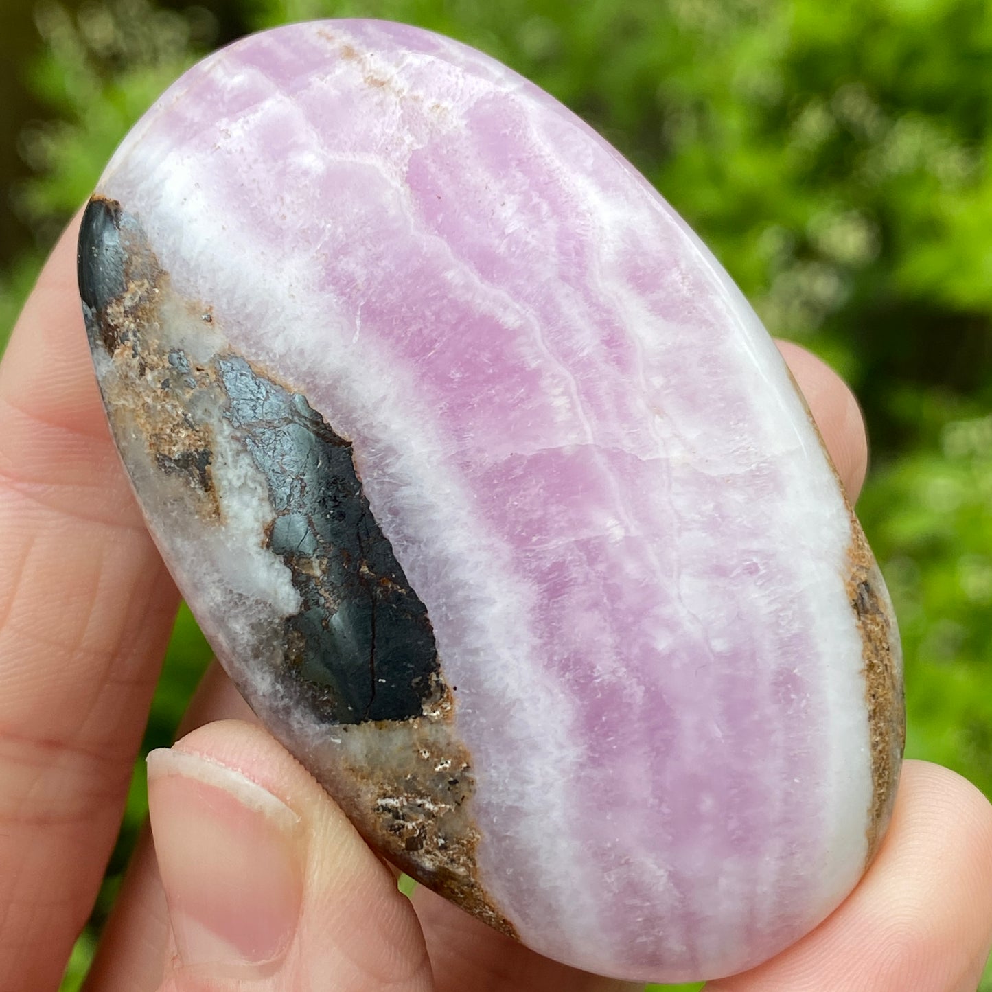 Pink Aragonite Palm Stone