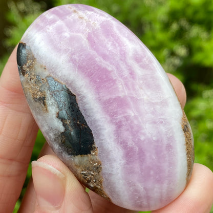 Pink Aragonite Palm Stone
