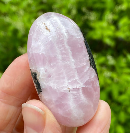 Pink Aragonite Palm Stone