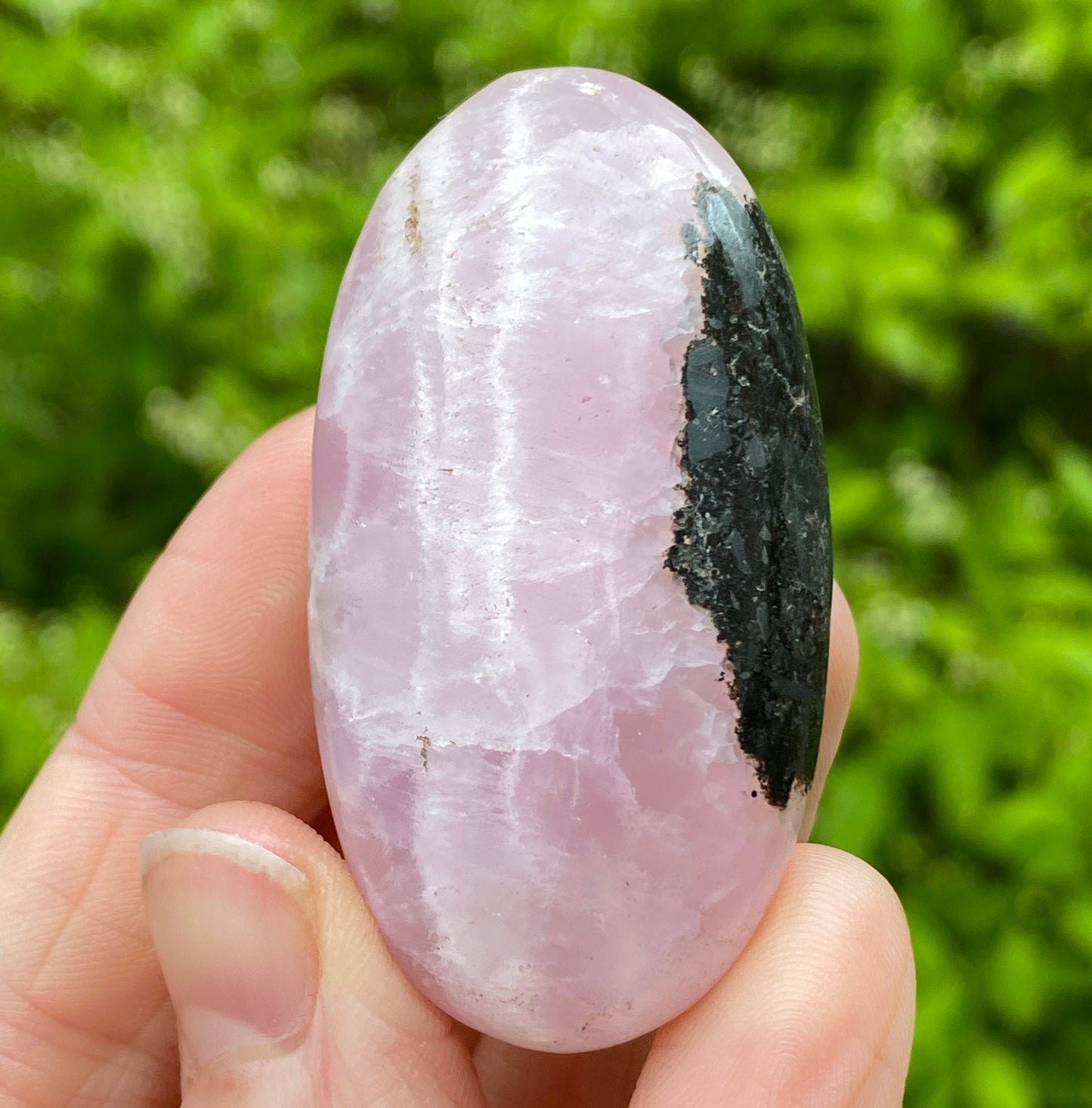 Pink Aragonite Palm Stone
