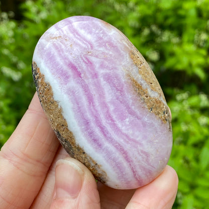 Pink Aragonite Palm Stone