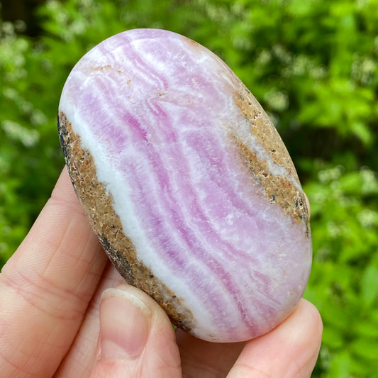 Pink Aragonite Palm Stone