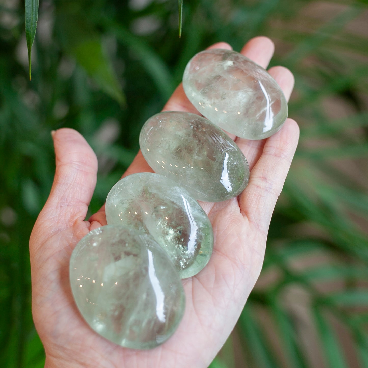 Green Quartz Palm Stone, Prasiolite