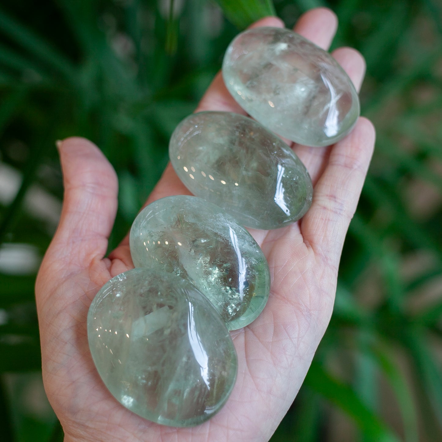 Green Quartz Palm Stone, Prasiolite