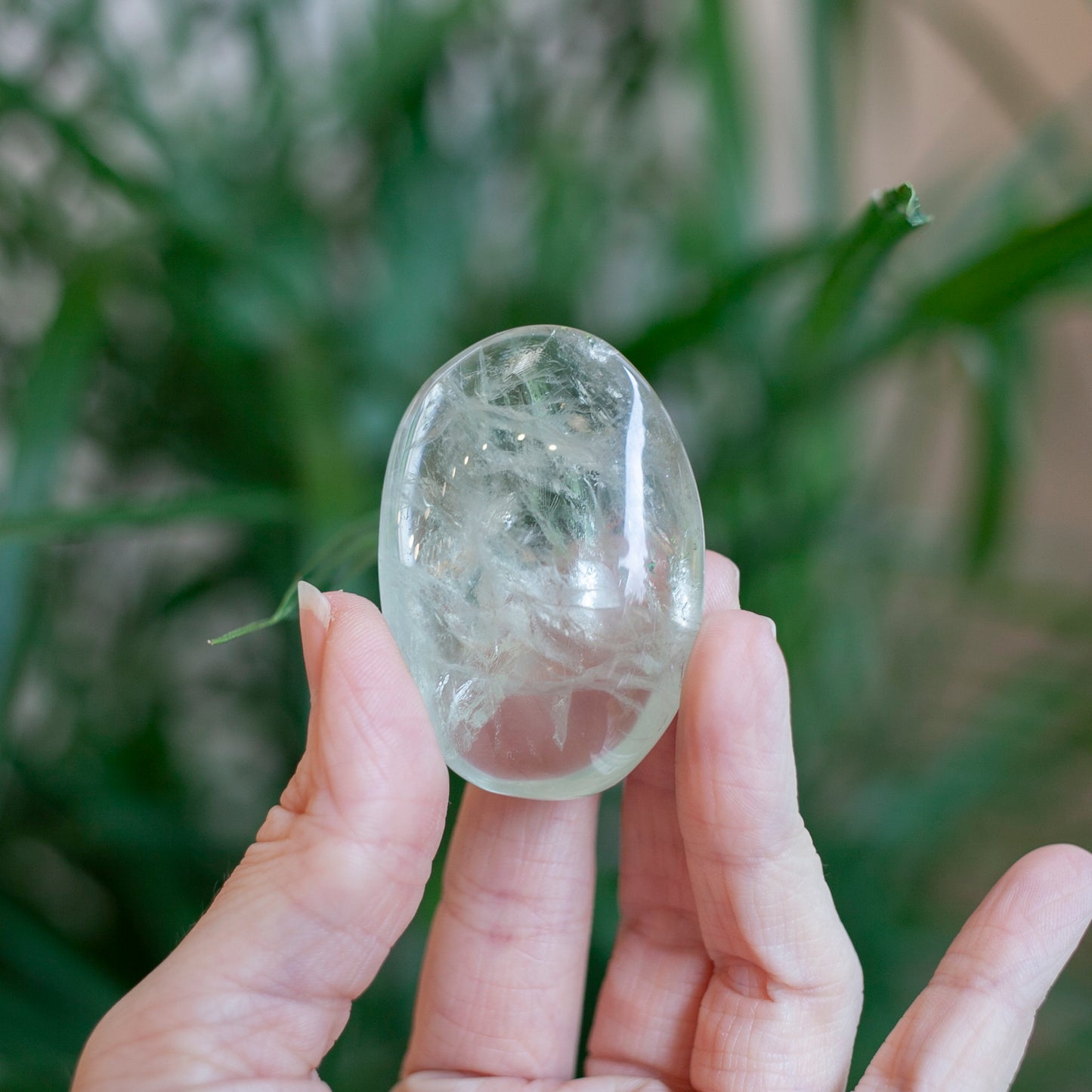 Green Quartz Palm Stone, Prasiolite