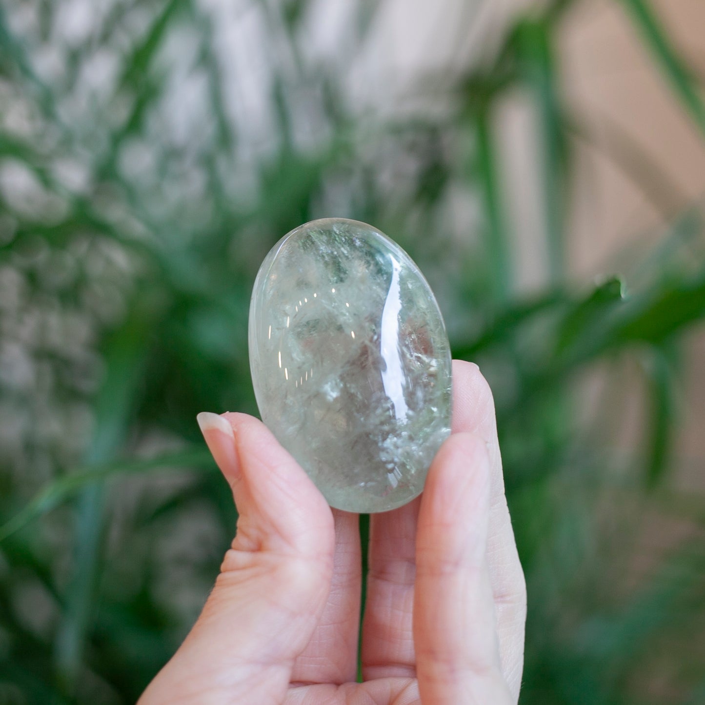 Green Quartz Palm Stone, Prasiolite