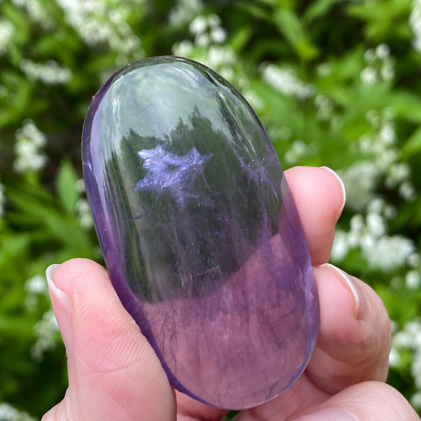 Purple Fluorite Palm Stone