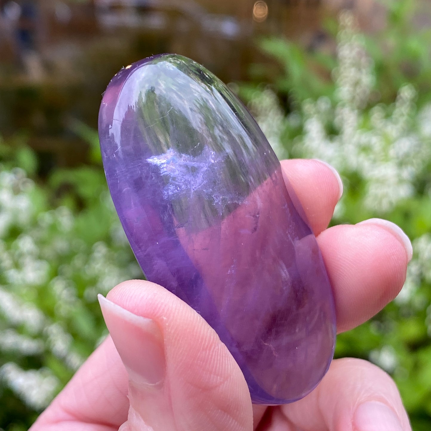 Purple Fluorite Palm Stone