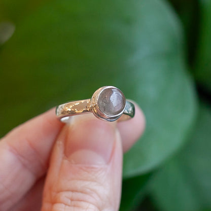 Lavender Labradorite Ring, Sterling Silver, Size 8