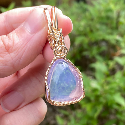Gem Purple Scapolite Pendant Necklace, 14k Gold Filled