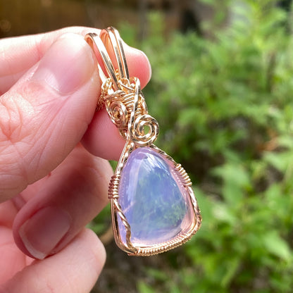 Gem Purple Scapolite Pendant Necklace, 14k Gold Filled