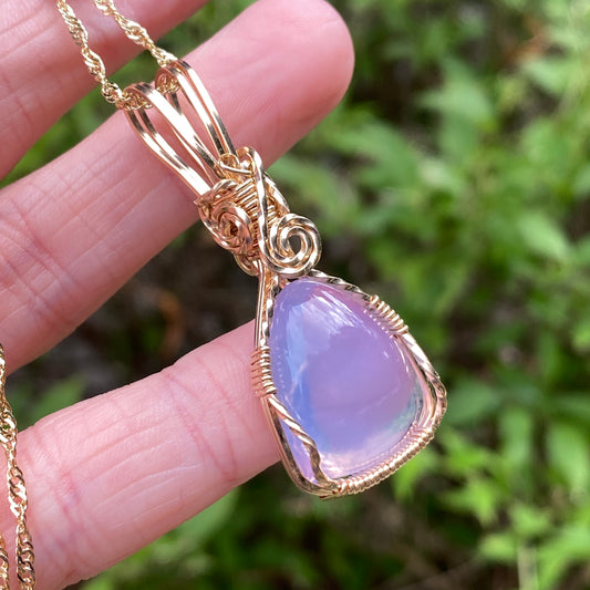 Gem Purple Scapolite Pendant Necklace, 14k Gold Filled