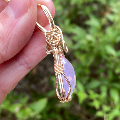 Gem Purple Scapolite Pendant Necklace, 14k Gold Filled