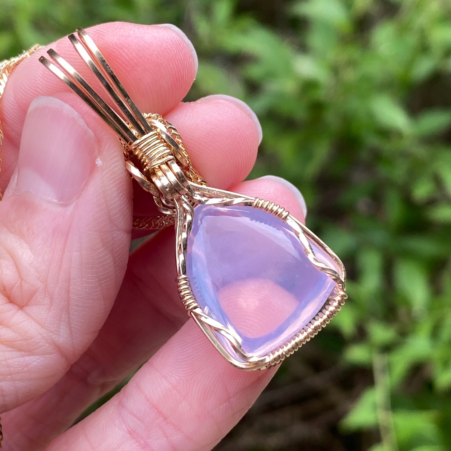 Gem Purple Scapolite Pendant Necklace, 14k Gold Filled