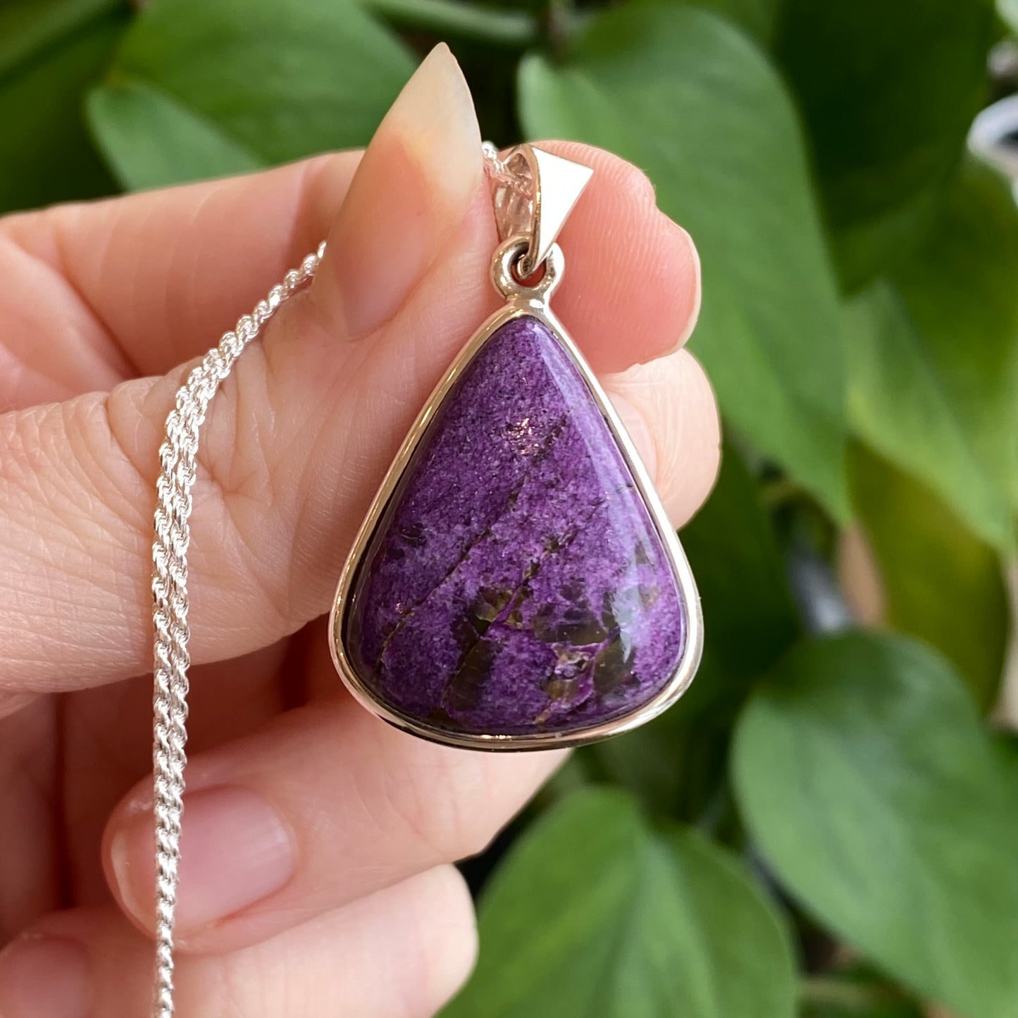 Purpurite Pendant, Sterling Silver