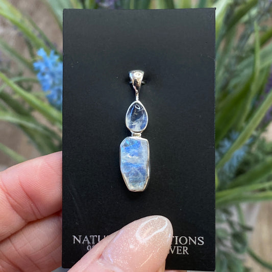 Rainbow Moonstone Pendant, .925 Sterling