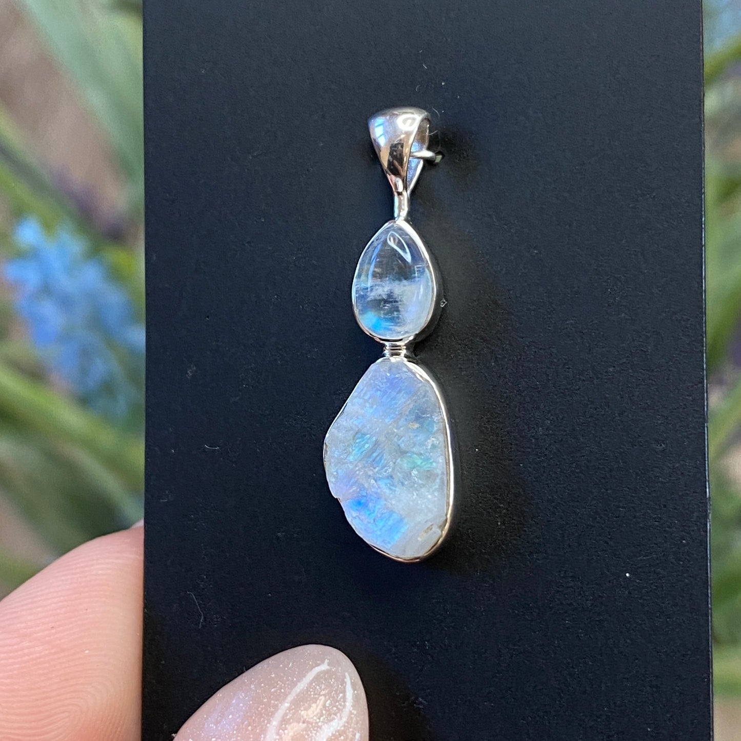 Rainbow Moonstone Pendant, .925 Sterling