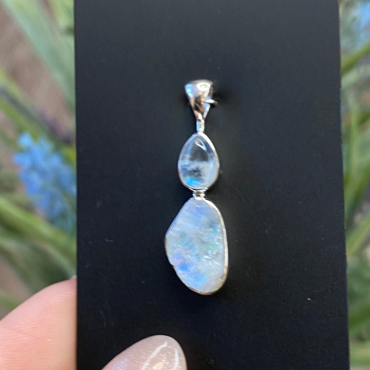 Rainbow Moonstone Pendant, .925 Sterling