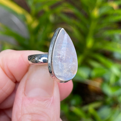 Rainbow Moonstone Ring, Size 6.5