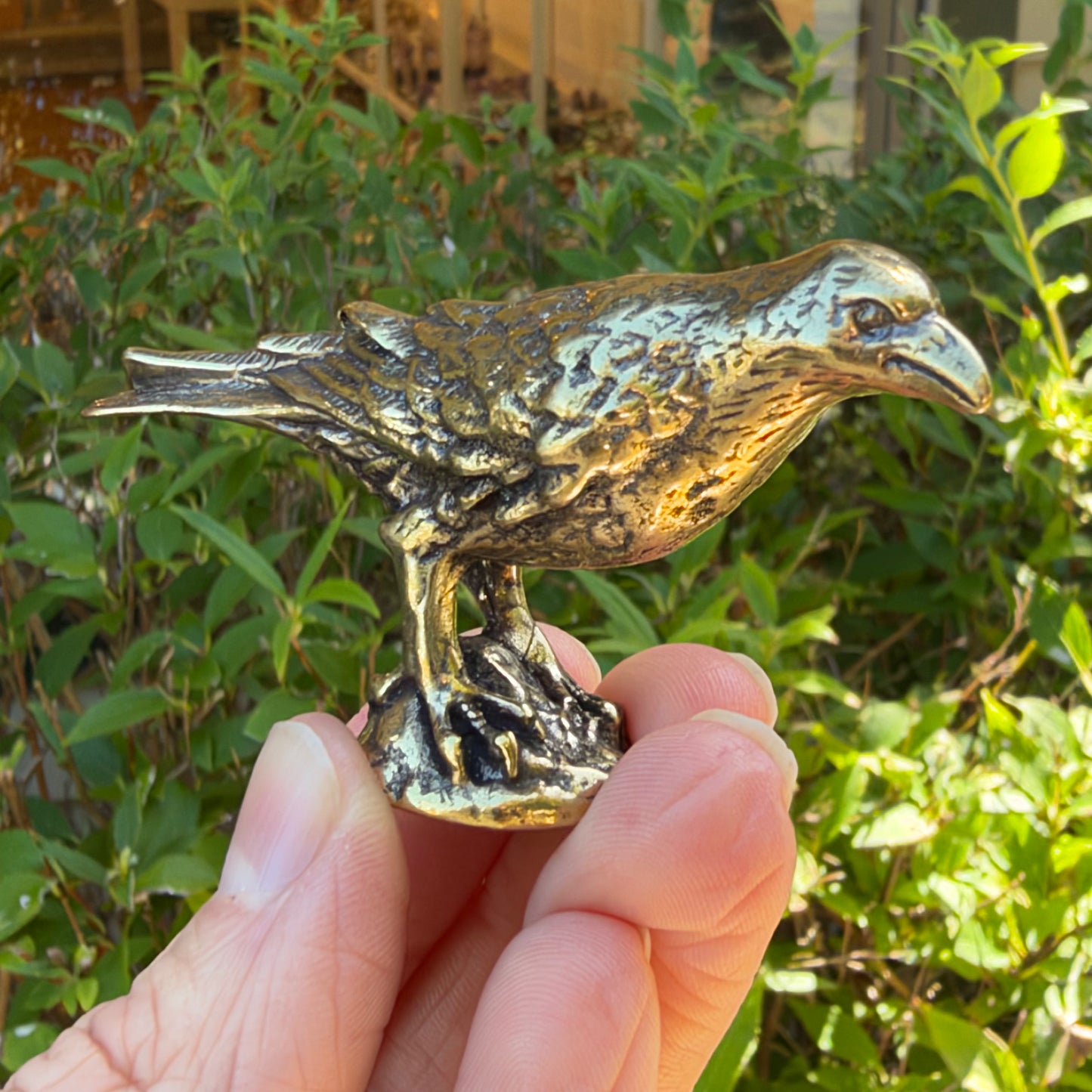 Raven Figurine, Solid Brass Spirit Animal