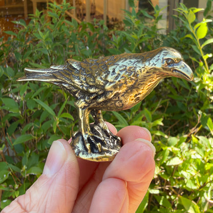 Raven Figurine, Solid Brass Spirit Animal