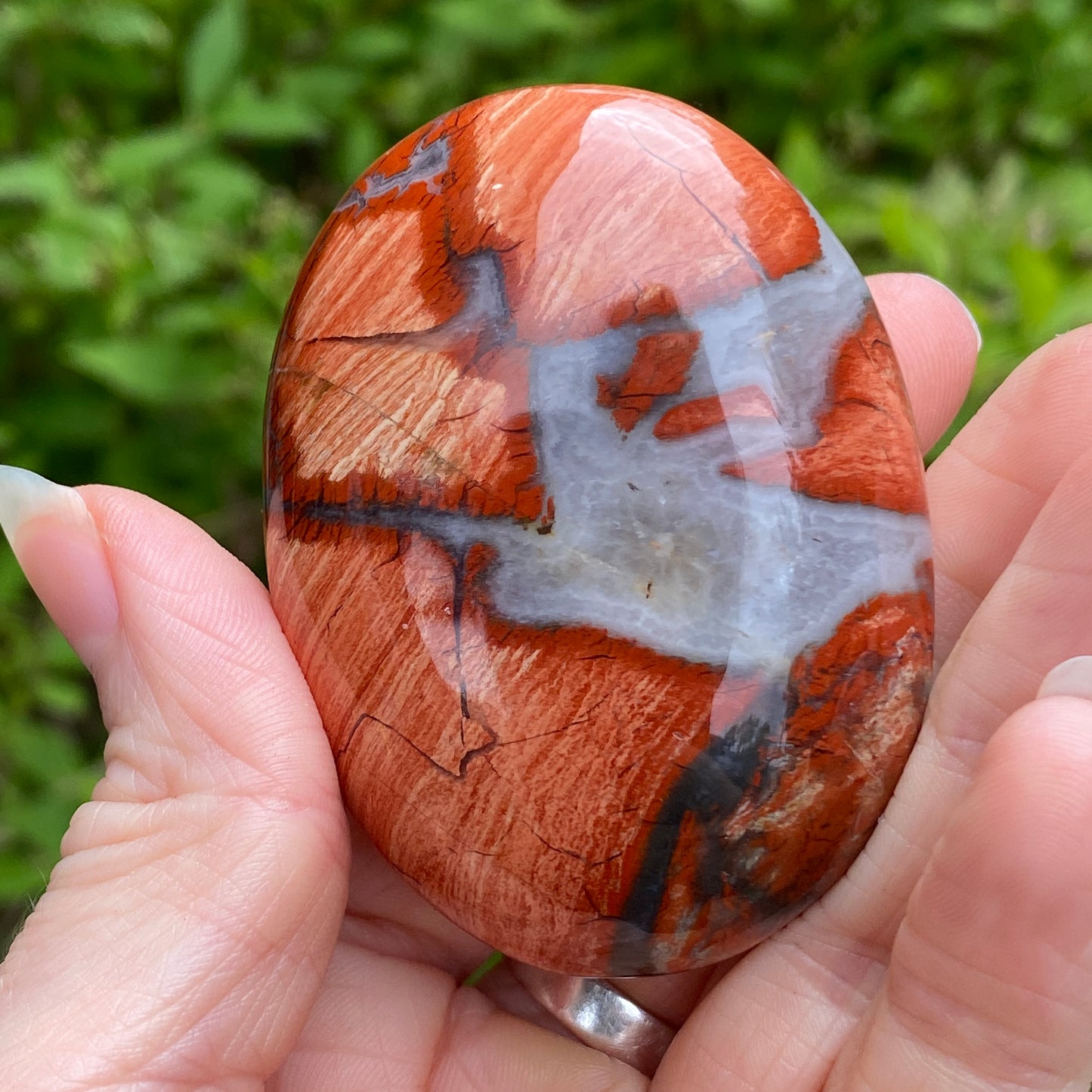 Red Jasper Palm Stone