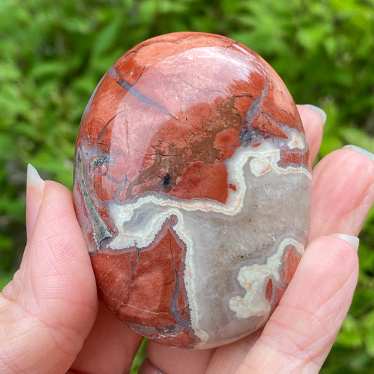 Red Jasper Palm Stone