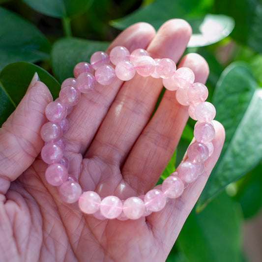 Gemmy Rose Quartz Bead Bracelet, 8mm