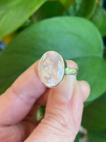 Faceted Rose Quartz Ring, Size 5, Sterling Silver