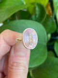 Faceted Rose Quartz Ring, Size 6, Sterling Silver