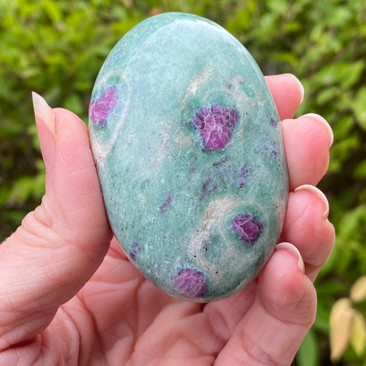 Ruby Fuchsite Palm Stone