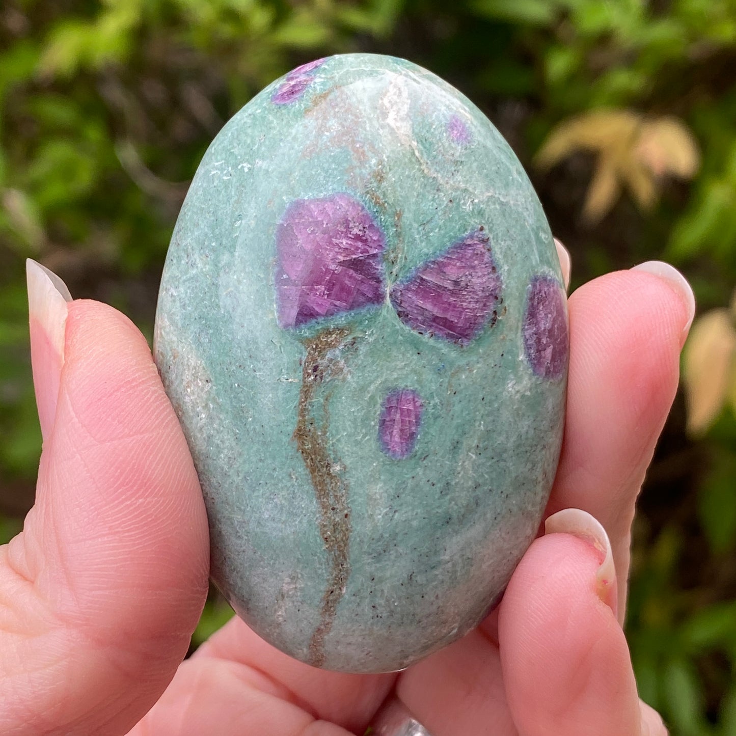 Ruby Fuchsite Palm Stone