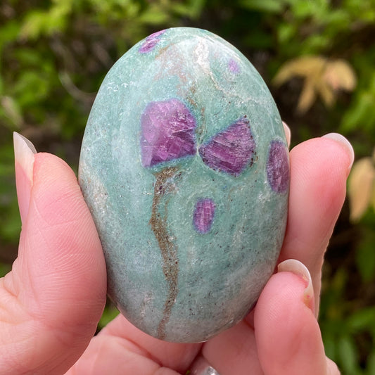 Ruby Fuchsite Palm Stone