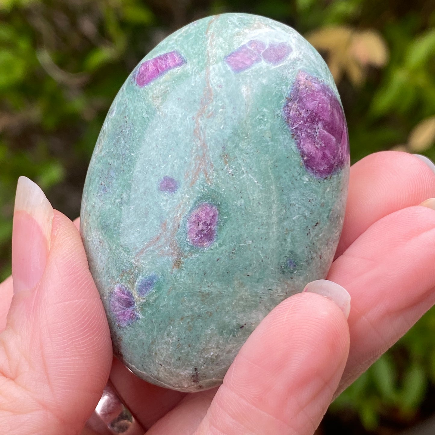 Ruby Fuchsite Palm Stone