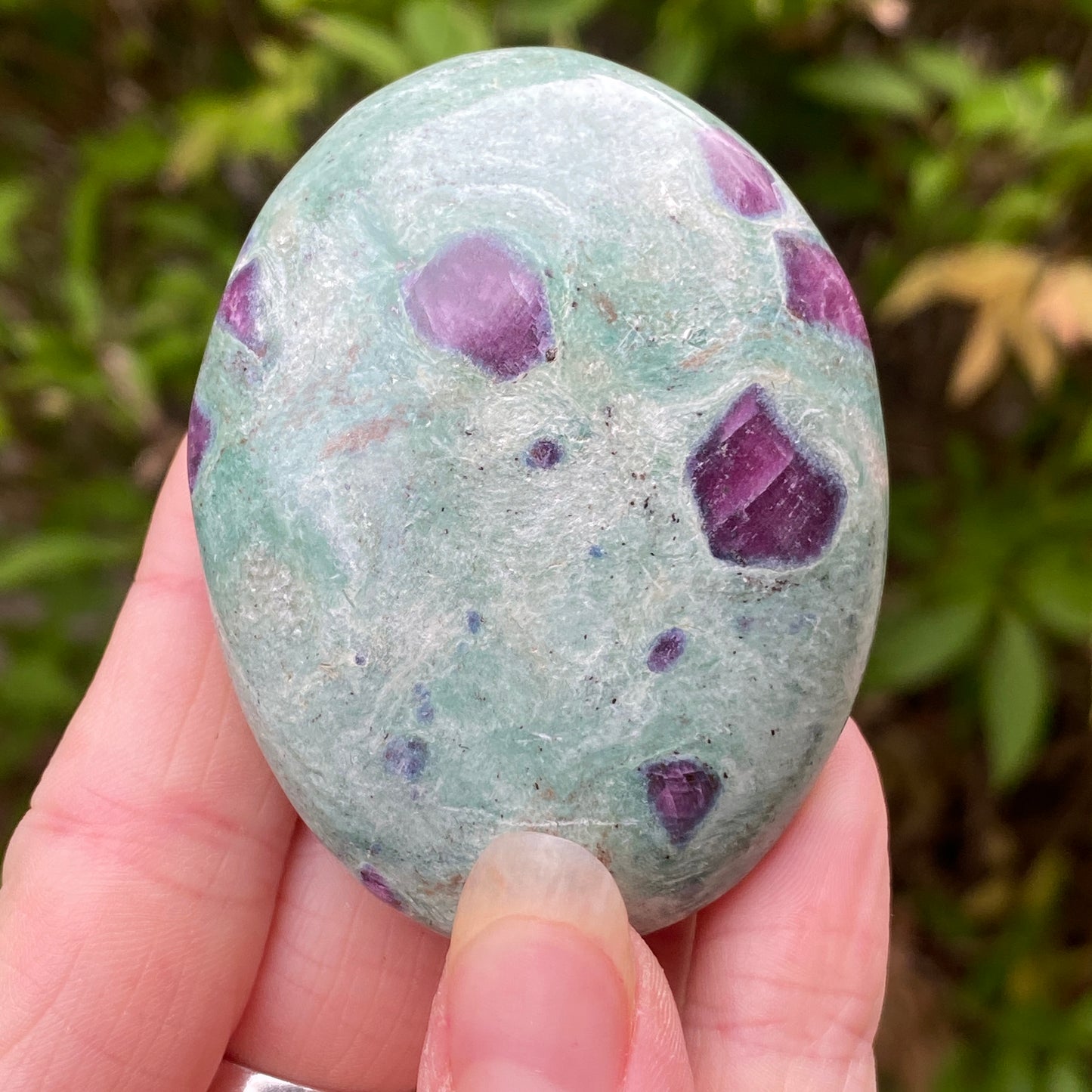 Ruby Fuchsite Palm Stone