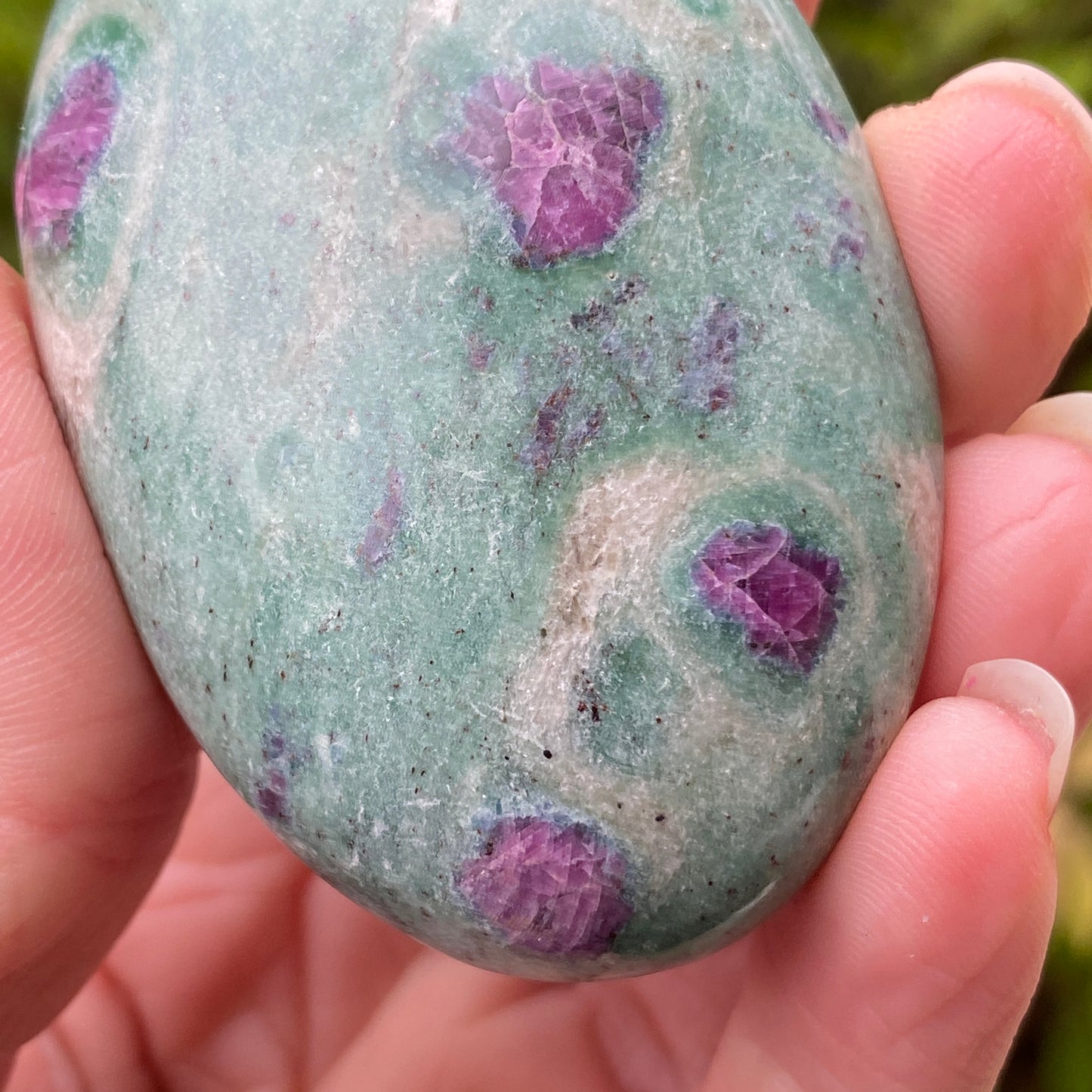 Ruby Fuchsite Palm Stone