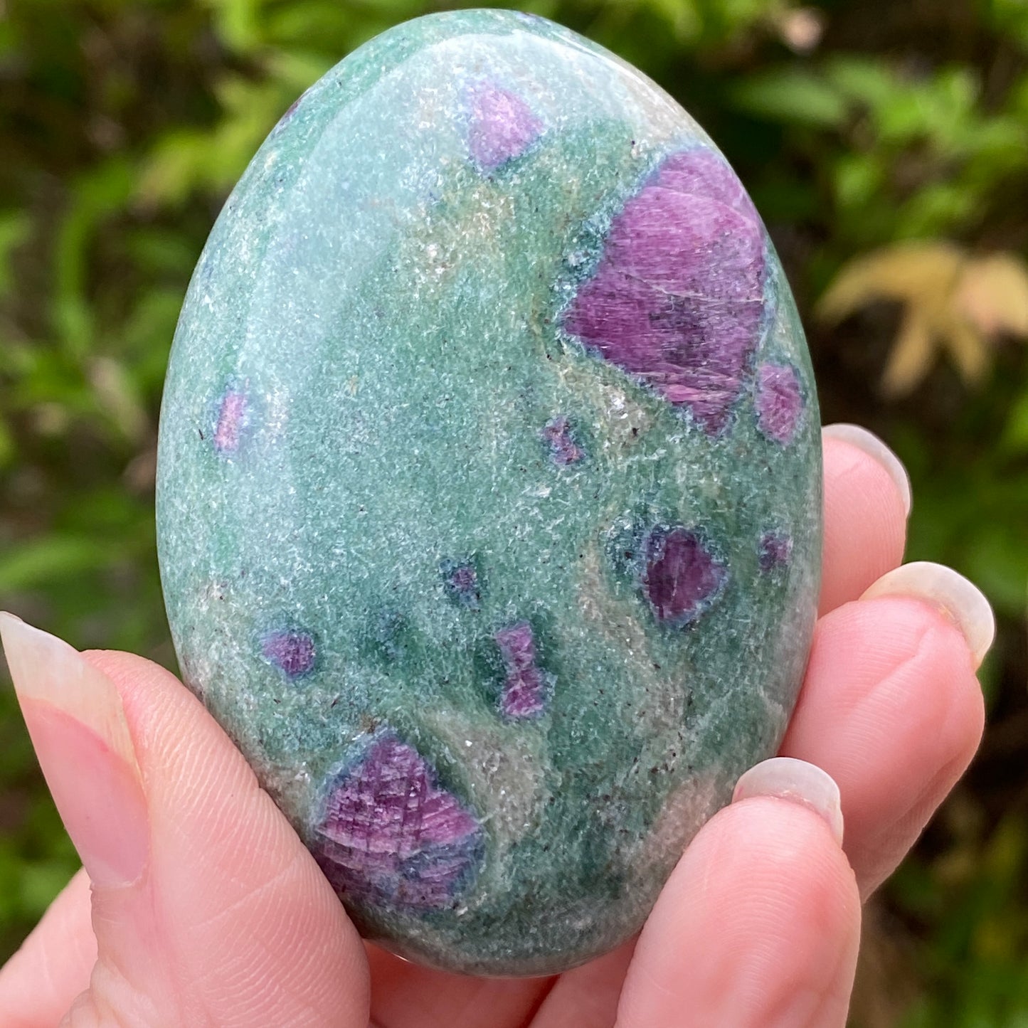 Ruby Fuchsite Palm Stone