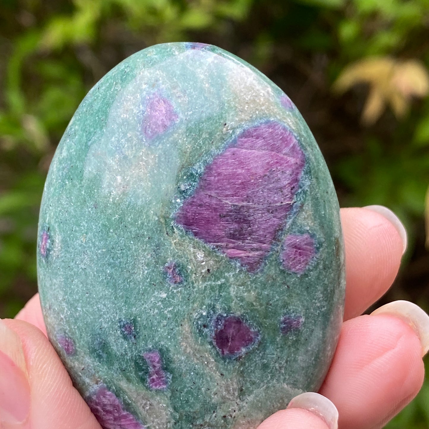 Ruby Fuchsite Palm Stone