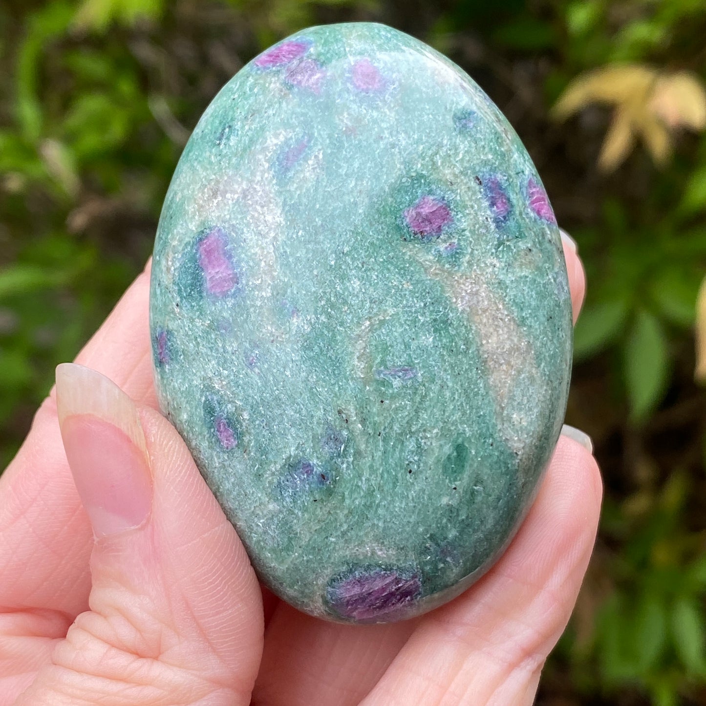 Ruby Fuchsite Palm Stone