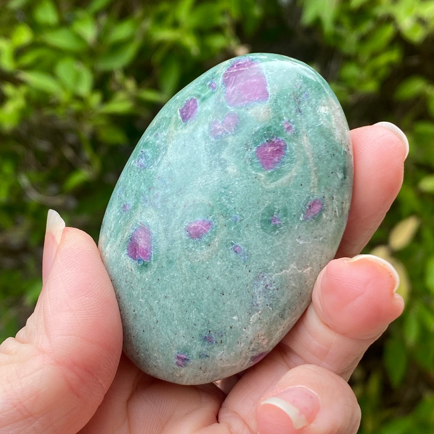 Ruby Fuchsite Palm Stone