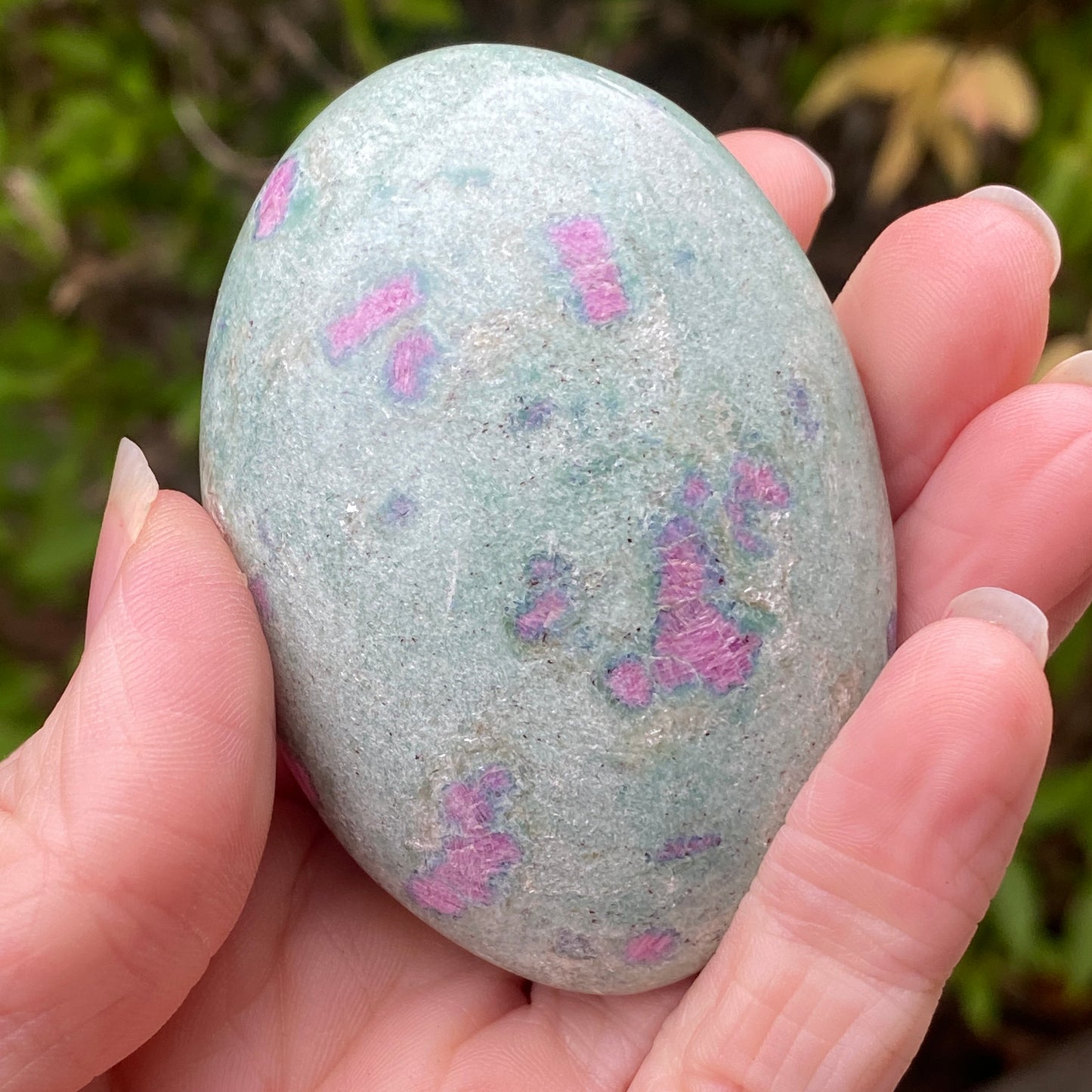 Ruby Fuchsite Palm Stone