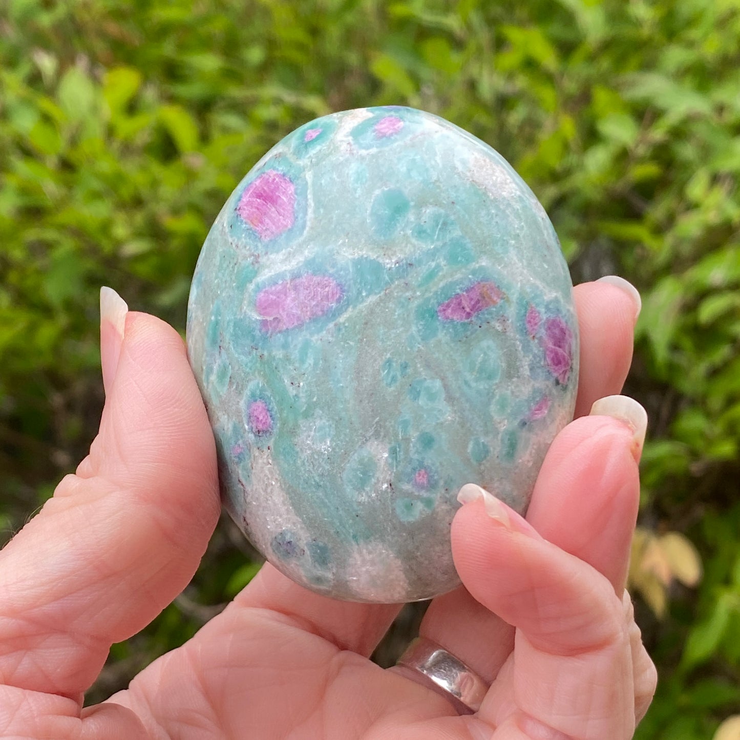 Ruby Fuchsite Palm Stone