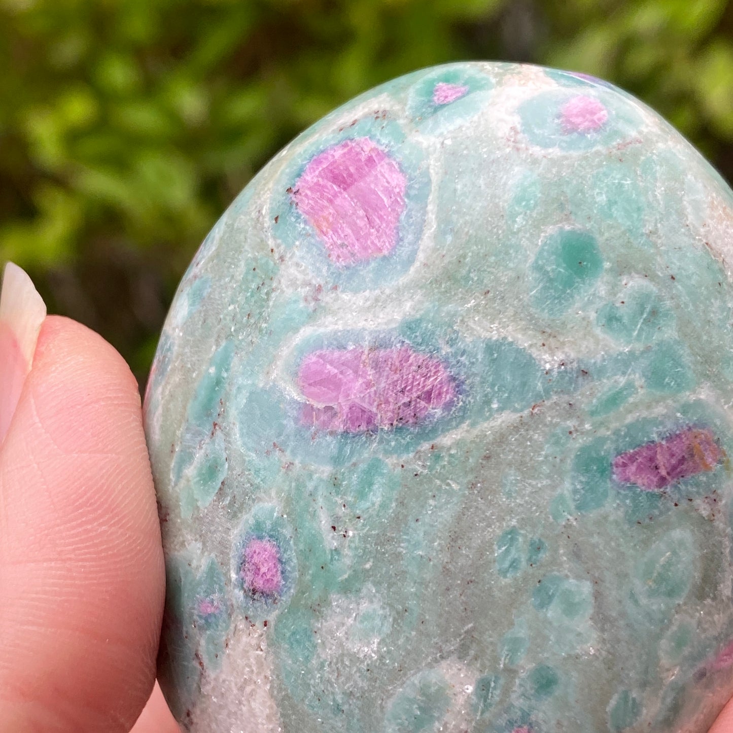 Ruby Fuchsite Palm Stone