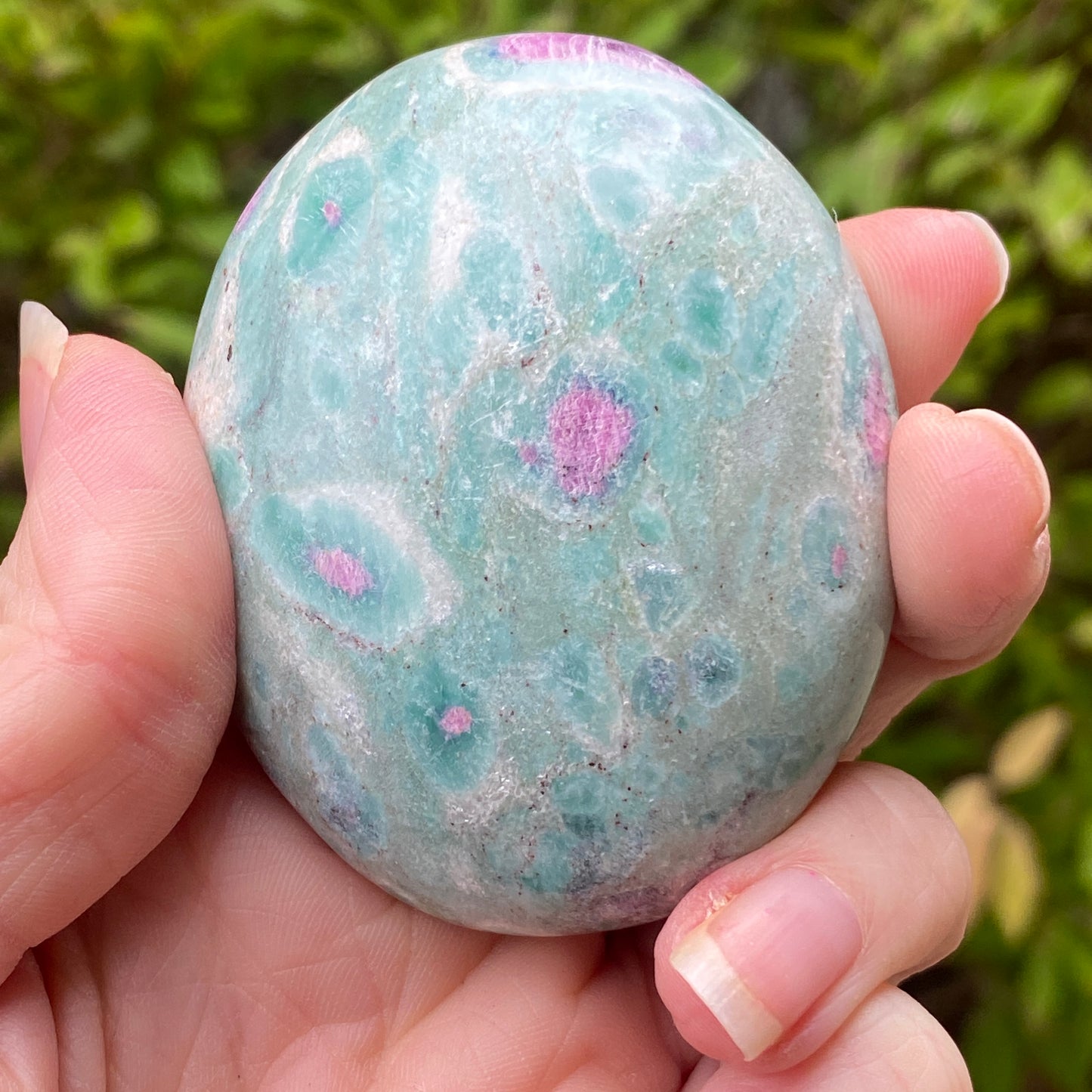 Ruby Fuchsite Palm Stone