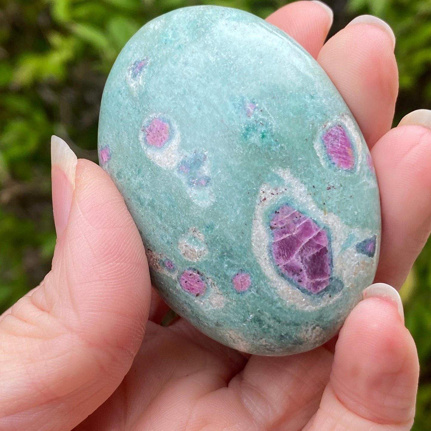 Ruby Fuchsite Palm Stone