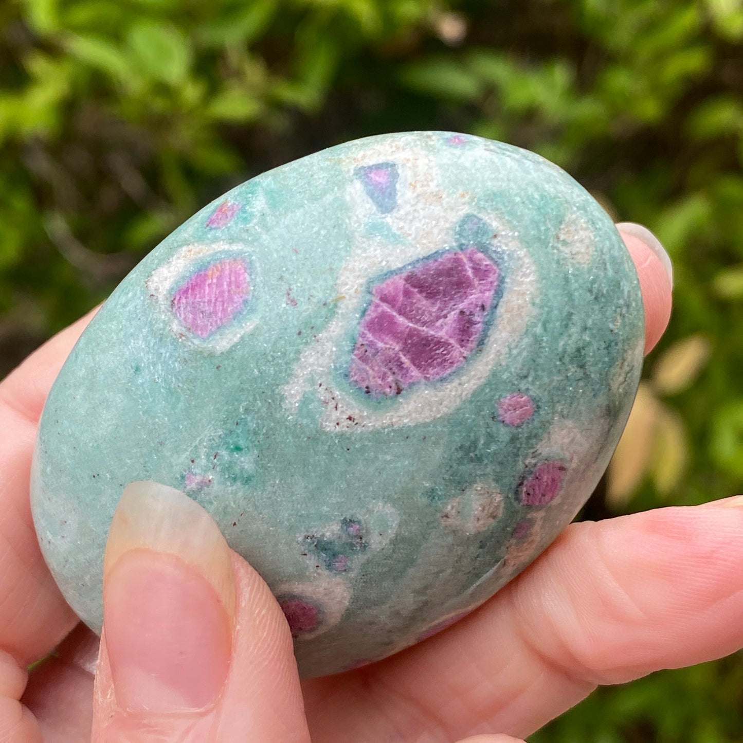 Ruby Fuchsite Palm Stone