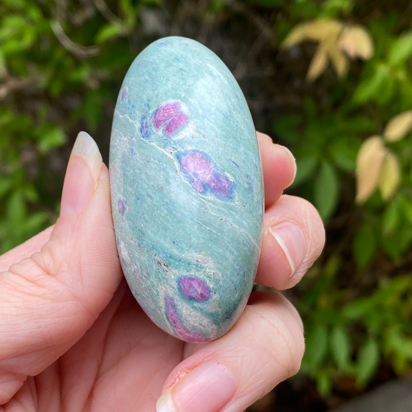 Ruby Fuchsite Palm Stone