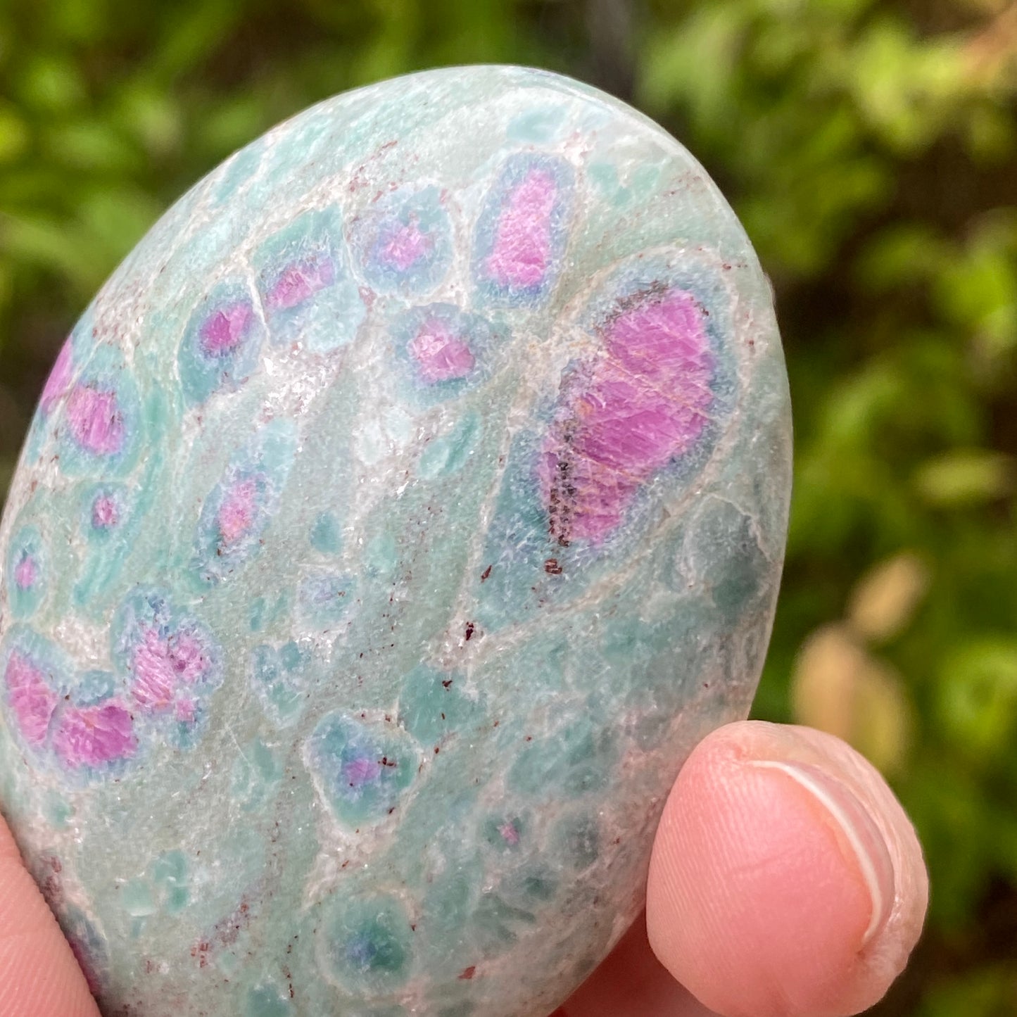 Ruby Fuchsite Palm Stone
