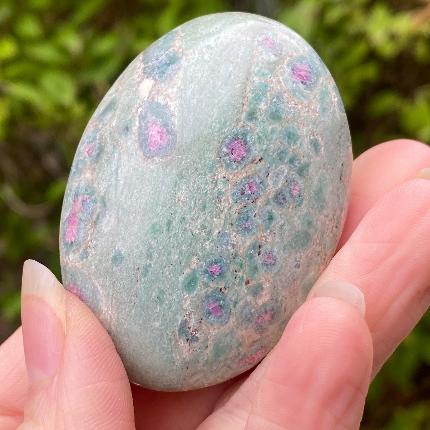 Ruby Fuchsite Palm Stone