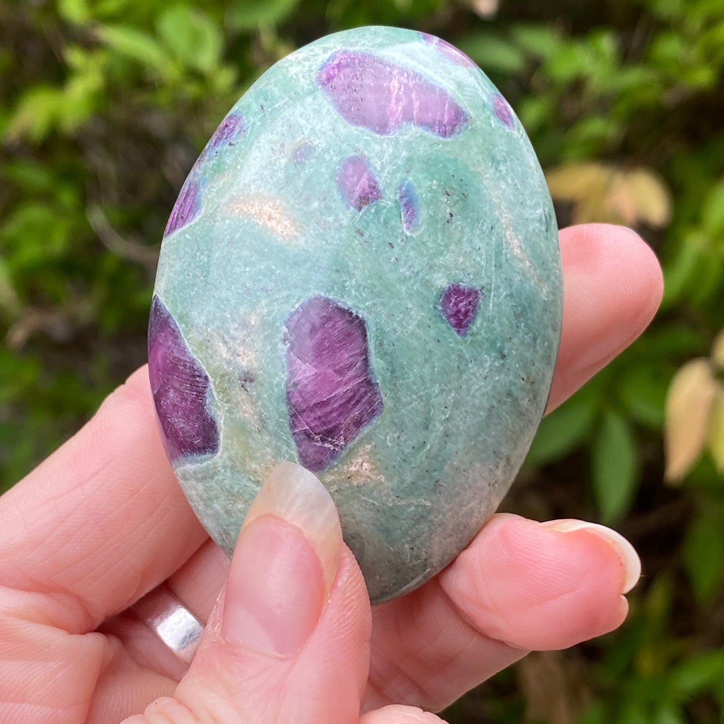 Ruby Fuchsite Palm Stone